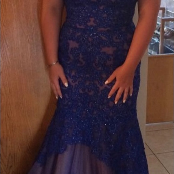 Joseph Ribkoff dress. Royal blue, Nude Size 10 - Picture 7 of 7